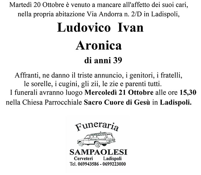 LUDOVICO IVAN ARONICA di anni 39