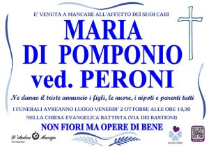 MARIA DI POMPONIO ved. PERONI
