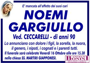 NOEMI GARGIULLO ved. CECCARELLI di anni 90