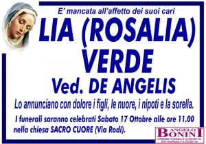LIA (ROSALIA) VERDE ved. DE ANGELIS