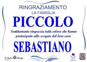 SEBASTIANO PICCOLO – Ringraziamento