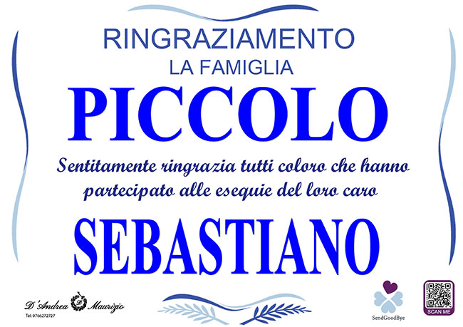 SEBASTIANO PICCOLO – Ringraziamento