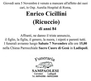ENRICO CICILLINI (RICUCCIO) di anni 84