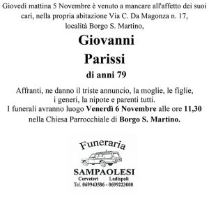 GIOVANNI PARISSI di anni 79