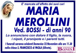 MARIA MEROLLINI ved. BOSSI di anni 90