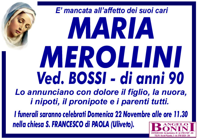 MARIA MEROLLINI ved. BOSSI di anni 90