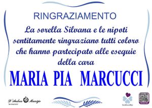 MARIA PIA MARCUCCI – Ringraziamento