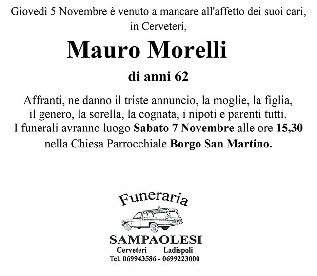 MAURO MORELLI di anni 62