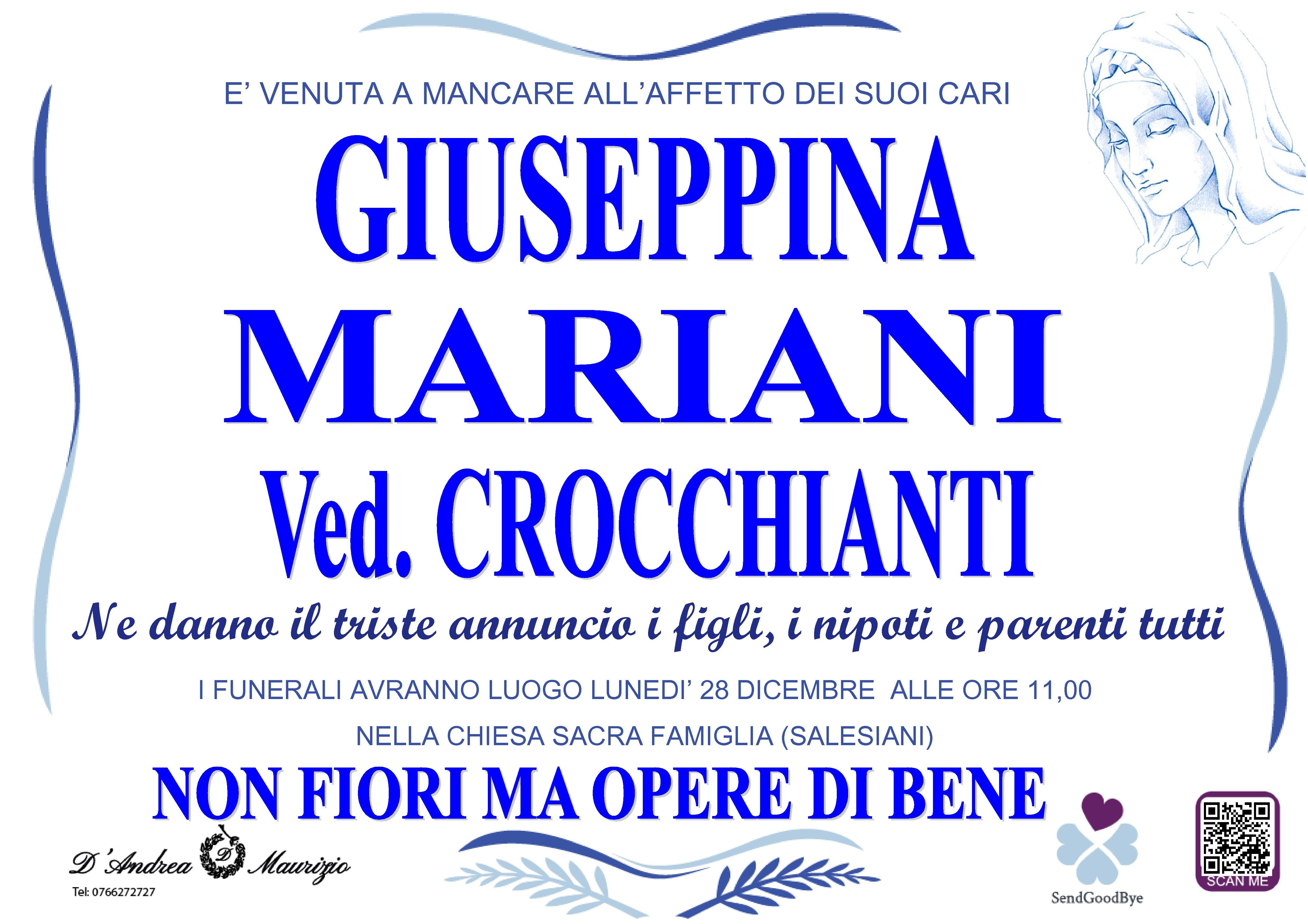 GIUSEPPINA MARIANI ved. CROCCHIANTI