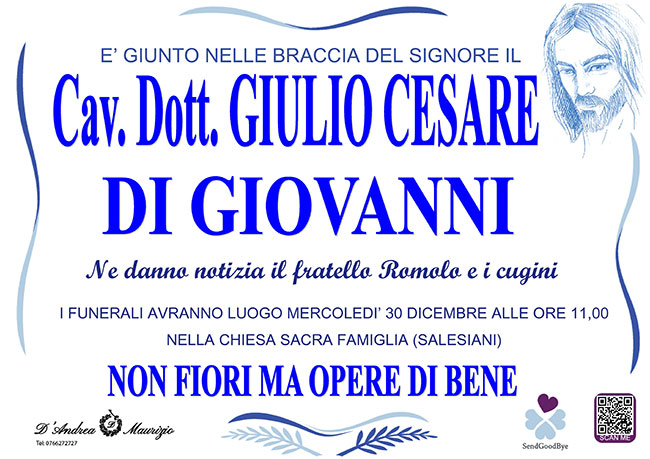 Cav. Dott. GIULIO CESARE DI GIOVANNI