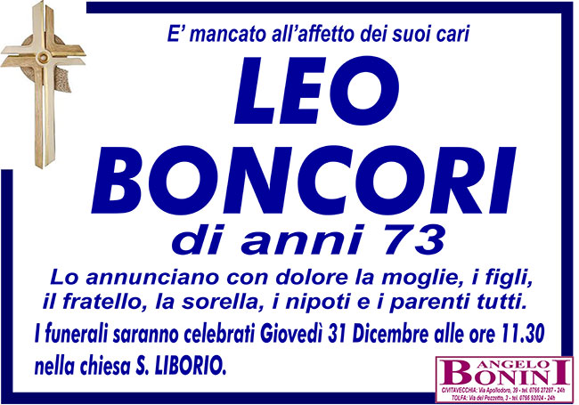 LEO BONCORI di anni 73