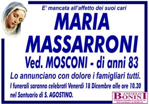 MARIA MASSARRONI ved. MOSCONI di anni 83