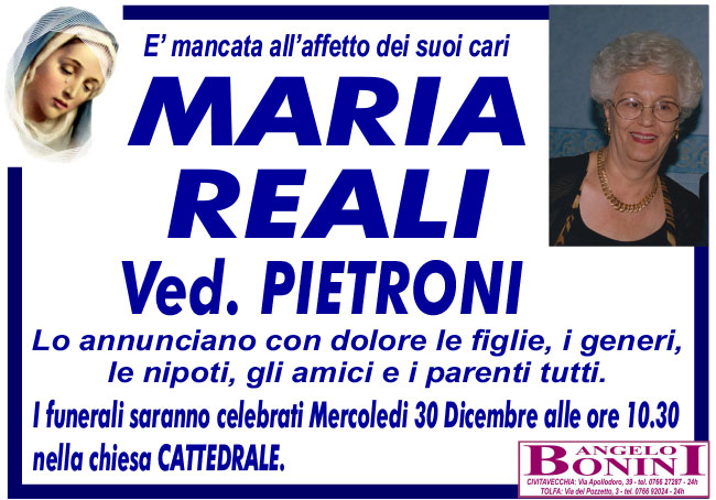 MARIA REALI ved. PIETRONI