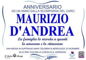 MAURIZIO D’ANDREA – Anniversario
