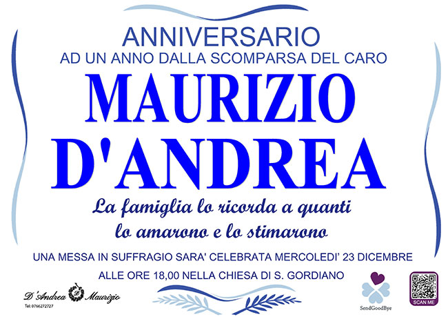 MAURIZIO D’ANDREA – Anniversario