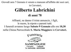 GILBERTO LABRICHINI di anni 78