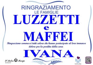 IVANA MAFFEI – Ringraziamento