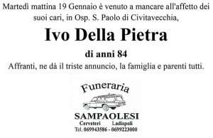 IVO DELLA PIETRA di anni 84