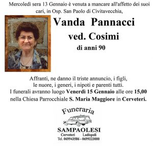 VANDA PANNACCI ved. COSIMI di anni 90