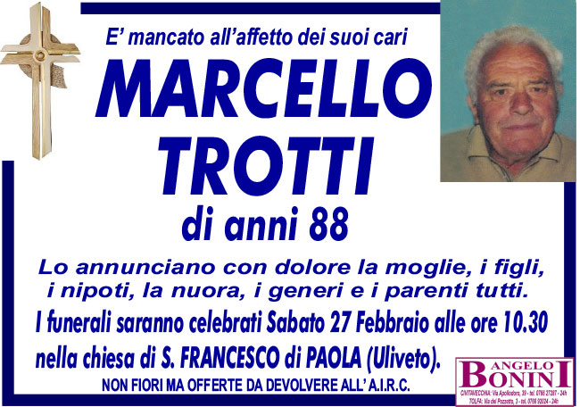 MARCELLO TROTTI di anni 88