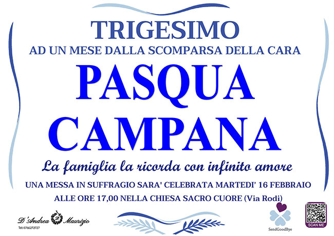 PASQUA CAMPANA – Trigesimo