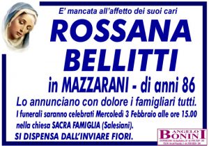 ROSSANA BELLITTI in MAZZARANI di anni 86