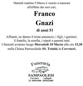 FRANCO GNAZI di anni 51