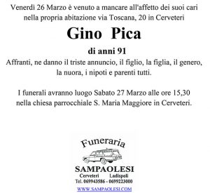 GINO PICA di anni 91