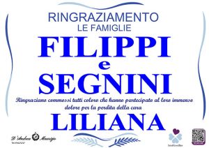 LILIANA SEGNINI – Ringraziamento