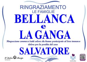 SALVATORE BELLANCA – Ringraziamento