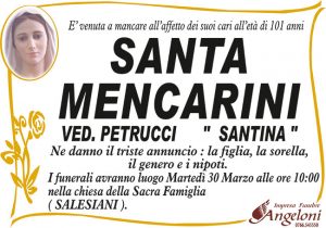 SANTA MENCARINI ved. PETRUCCI “SANTINA”