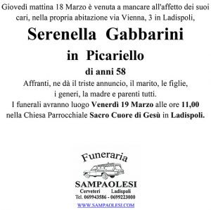 SERENELLA GABBARINI in PICARIELLO di anni 58