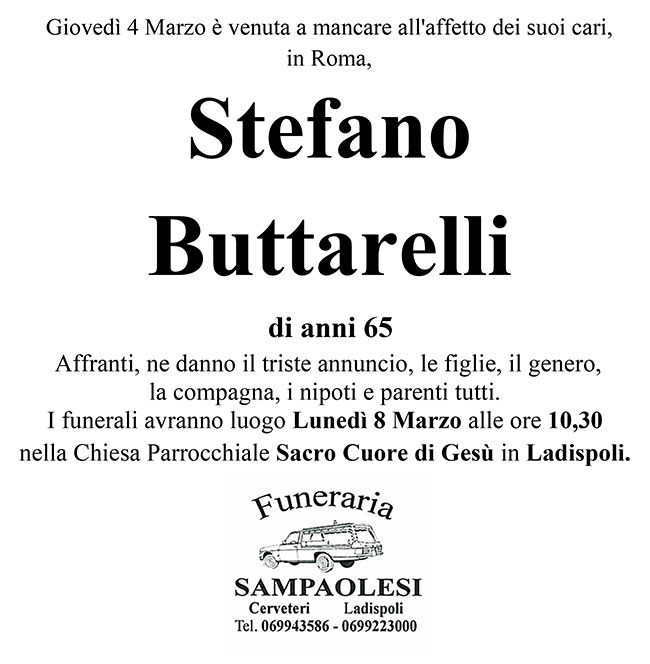 STEFANO BUTTARELLI di anni 65