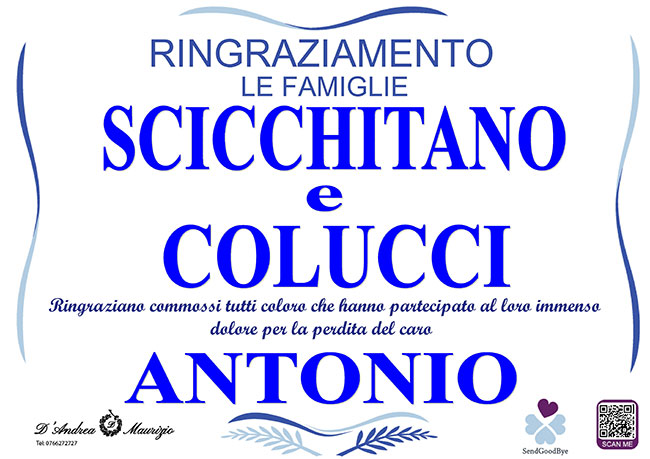 ANTONIO SCICCHITANO – Ringraziamento