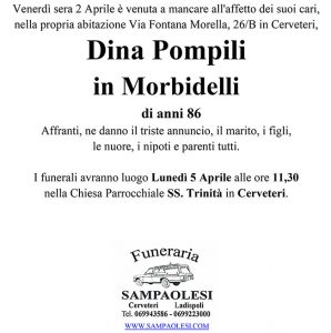 DINA POMPILI in MORBIDELLI di anni 86