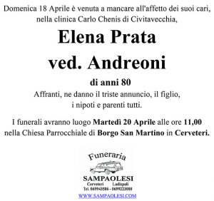 ELENA PRATA ved. ANDREONI di anni 80