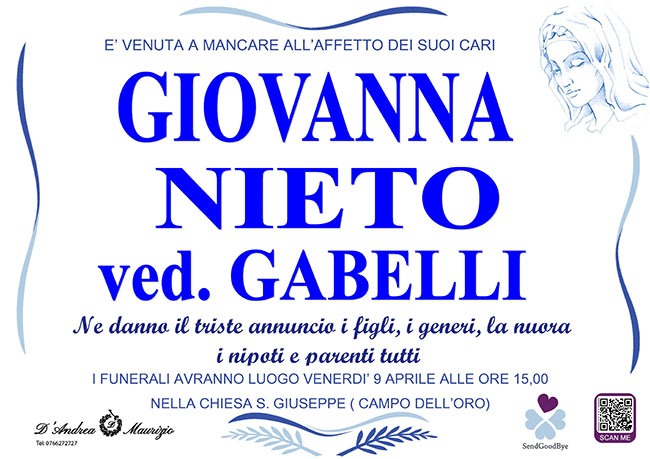 GIOVANNA NIETO ved. GABELLI