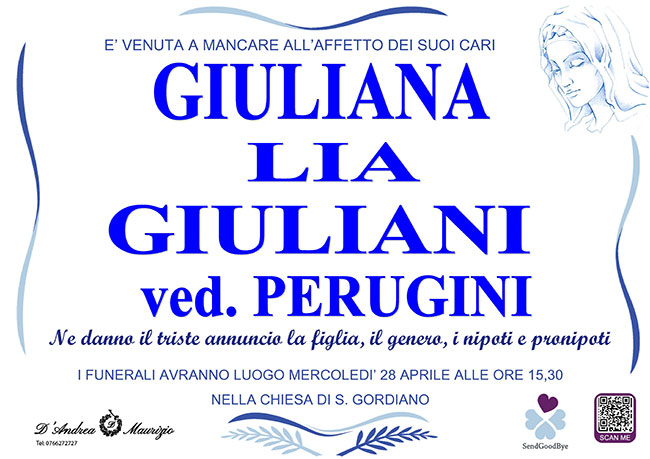 GIULIANA LIA GIULIANI ved. PERUGINI