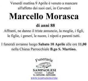 MARCELLO MORASCA di anni 88