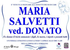 MARIA SALVETTI ved. DONATO