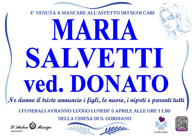 MARIA SALVETTI ved. DONATO