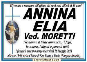 ANNINA ELIA ved. MORETTI
