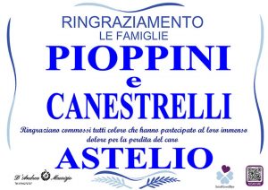 ASTELIO CANESTRELLI – Ringraziamento