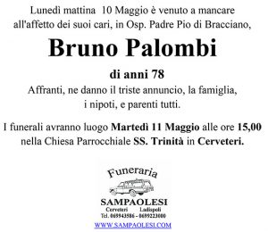 BRUNO PALOMBI di anni 78