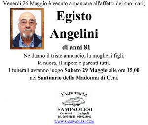 EGISTO ANGELINI di anni 81