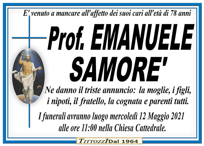 Prof EMANUELE SAMORÈ