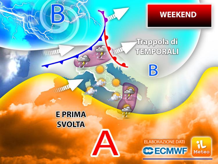 Meteo. Weekend 15-16 maggio di pioggia, ecco dove