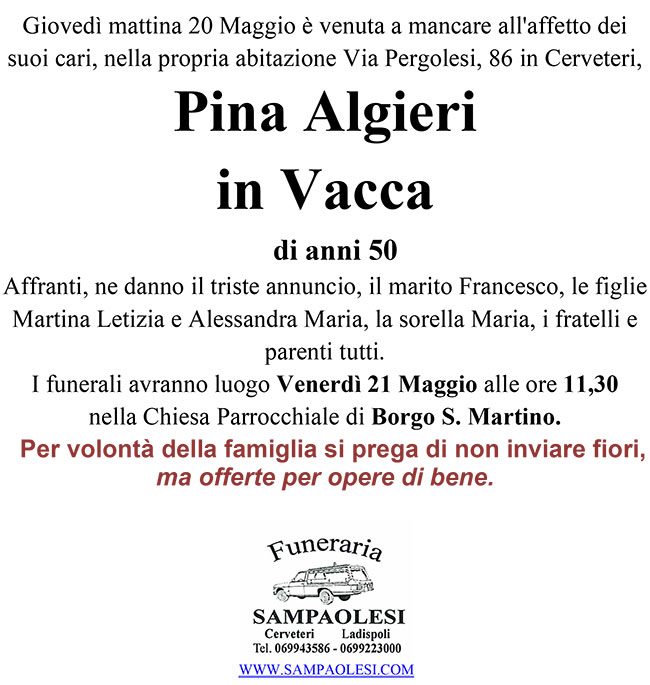 PINA ALGIERI in VACCA di anni 50