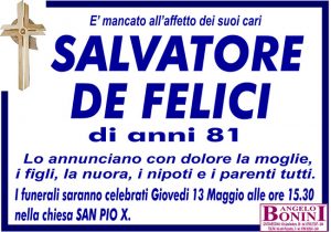 SALVATORE DE FELICI di anni 81