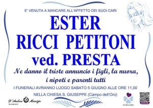 ESTER RICCI PETITONI ved. PRESTA